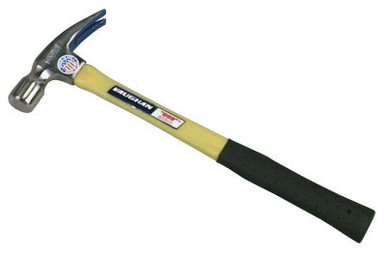 Vaughan Fiberglass Hammer, Milled Face, Forged Steel, Straight Handle, 16 in, 2.19 lb, 1/EA, #FS999ML