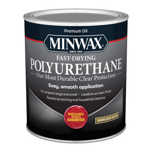 Minwax Fast-Drying Polyurethane, Warm Semi-Gloss, Qt.