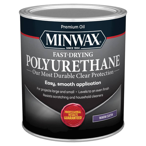 Minwax Fast-Drying Polyurethane, Warm Satin, Qt.