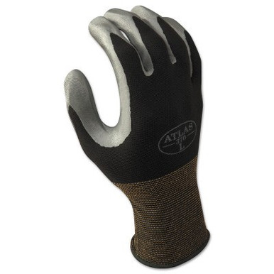 SHOWA 370 Gloves, Nitrile Coated, 6; Small, White/Grey, 12 Pair, #370BS06
