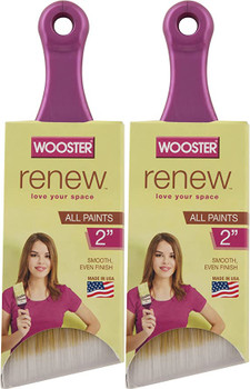 Wooster Genuine 2" Renew Short Handle Angle Paintbrush 2-Pack, 8820-2-2PK