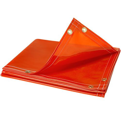 Steiner ArcView 14 mil Flame Retardant Safety Welding Curtains, Orange, 6' x 8'
