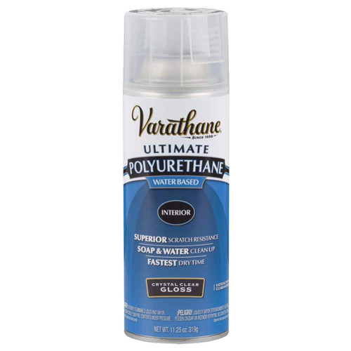 Varethane Water-Based Polyurethane Spray Paint, Crystal Clear Gloss, 11.25 oz.