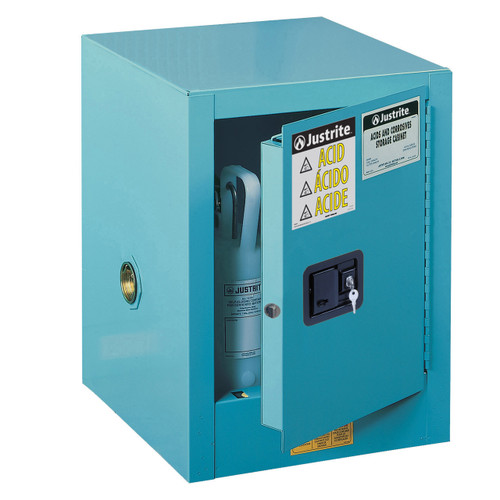 Justrite Sure-Grip Ex 4 Gallon Countertop Cabinet for Corrosives - Manual Close