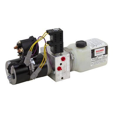 12 Volt DC 0.48 GPM 3000 PSIDouble Acting Power Unit w/ 0.13 Gallon Tank Bucher M-3241-0112