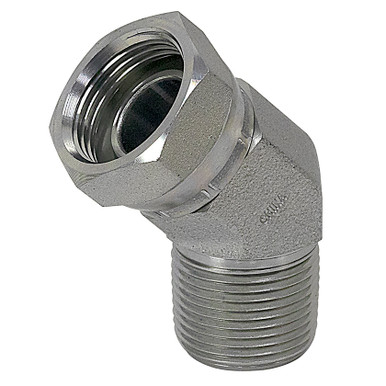 1/2" NPT Male x 3/4" NPT Female Swivel 45 Degree Elbow 1503-08-12 Adapter