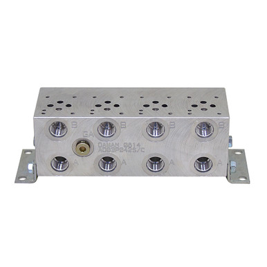 4 Station D03 Parallel Closed Center Manifold Subplate Daman AD03P042S/C