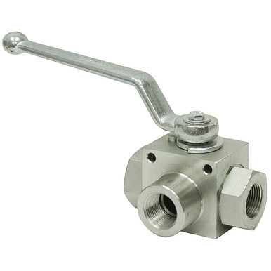 1-1/4 NPT Carbon Steel 4500 PSI 3-Way Ball Valve Dynamic DB3L-114-NPT