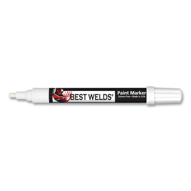 Best Welds Prime-Action? Paint Marker, Reversible Chisel/Bullet Tip, White, 12/BX, #PA20603