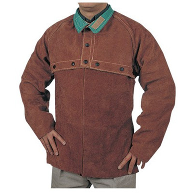 Best Welds Split Cowhide Cape Sleeves, Snaps Closure, 3X-Large, Lava Brown, 1/EA, #6503XL