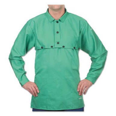 Best Welds Cotton Sateen Cape Sleeves, Hook/Loop, Medium, Green, 1/EA, #CA650M