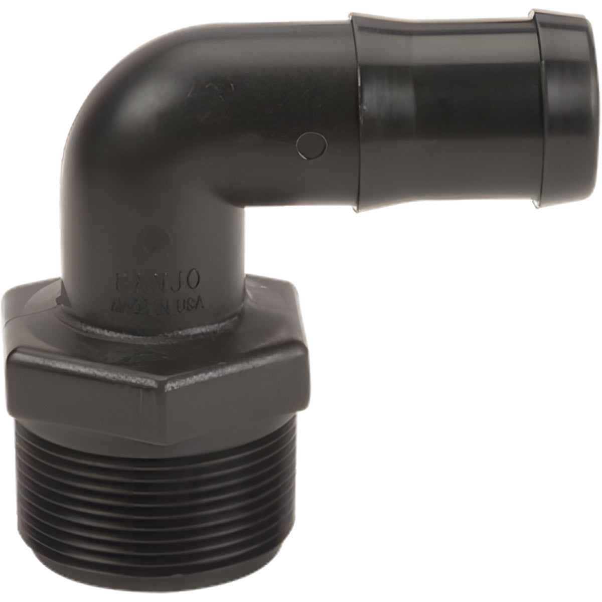 1-1/2 INCH X 1-1/4 INCH MNPT X HOSE BARBPOLY ELBOW - 90