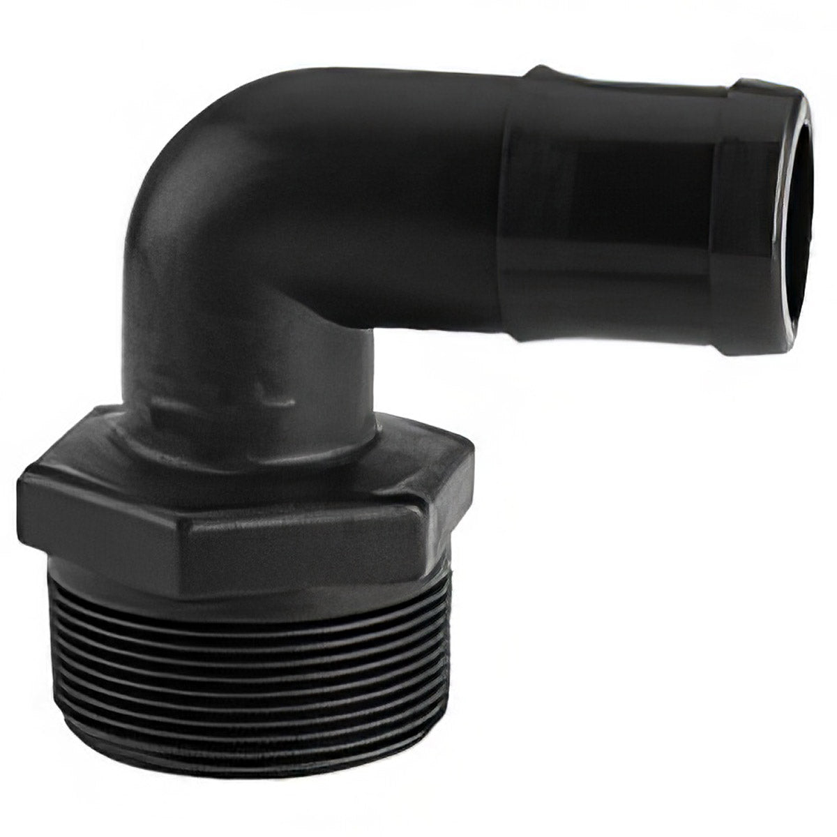 1-1/4 INCH X 1-1/4 INCH MNPT X HOSE BARBPOLY ELBOW - 90