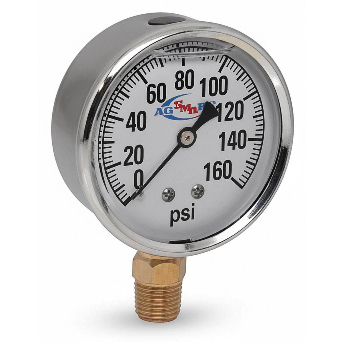 AgSmart Stainless Steel Gauge - 2-1/2" Diameter, 160 PSI, Liquid Filled