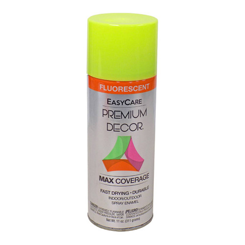 Premium Decor Fluorescent Spray Paint, Bright Yellow