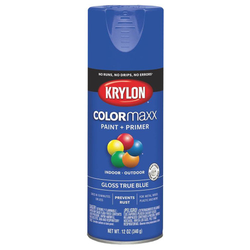 Krylon COLORmaxx Spray Paint + Primer, Gloss True Blue