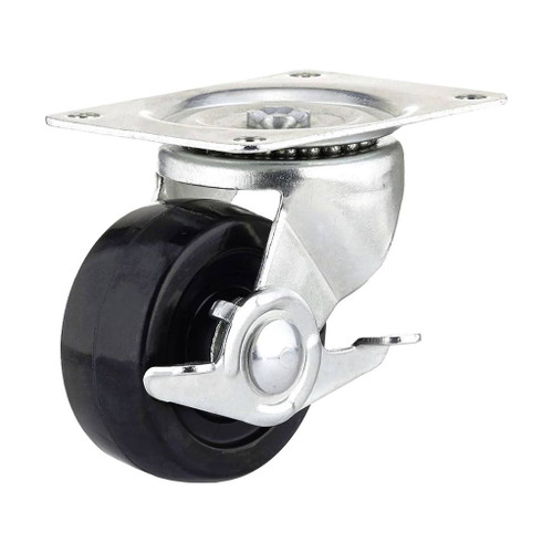 Richelieu Rubber Plate Caster, Swivel, Locking, 3"