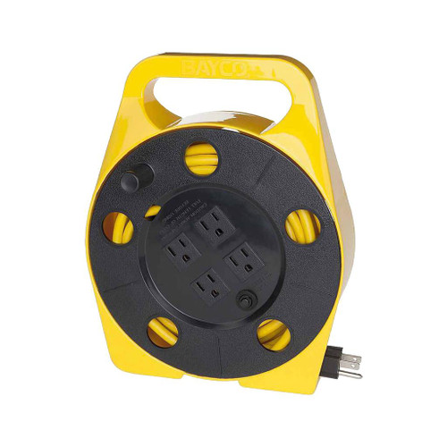 Bayco Cord Reel with 25' Integrated Cord and 4 Outlets