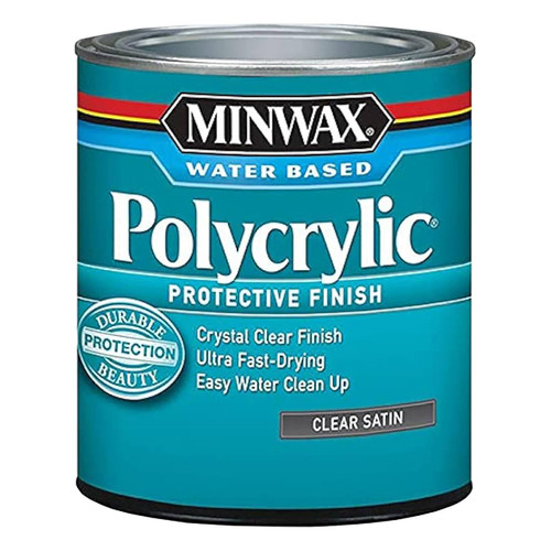 Minwax Polycrylic Water-based Finish, Satin, Qt.