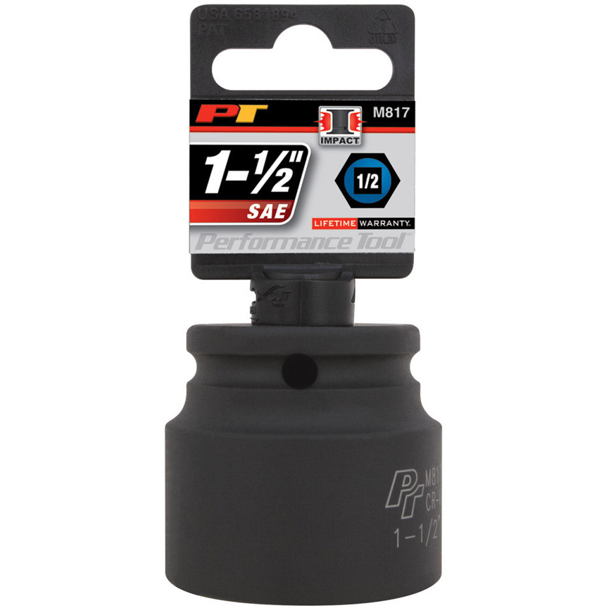 1-1/2 INCH X 6 POINT STANDARD IMPACT SOCKET - 1/2 INCH DRIVE