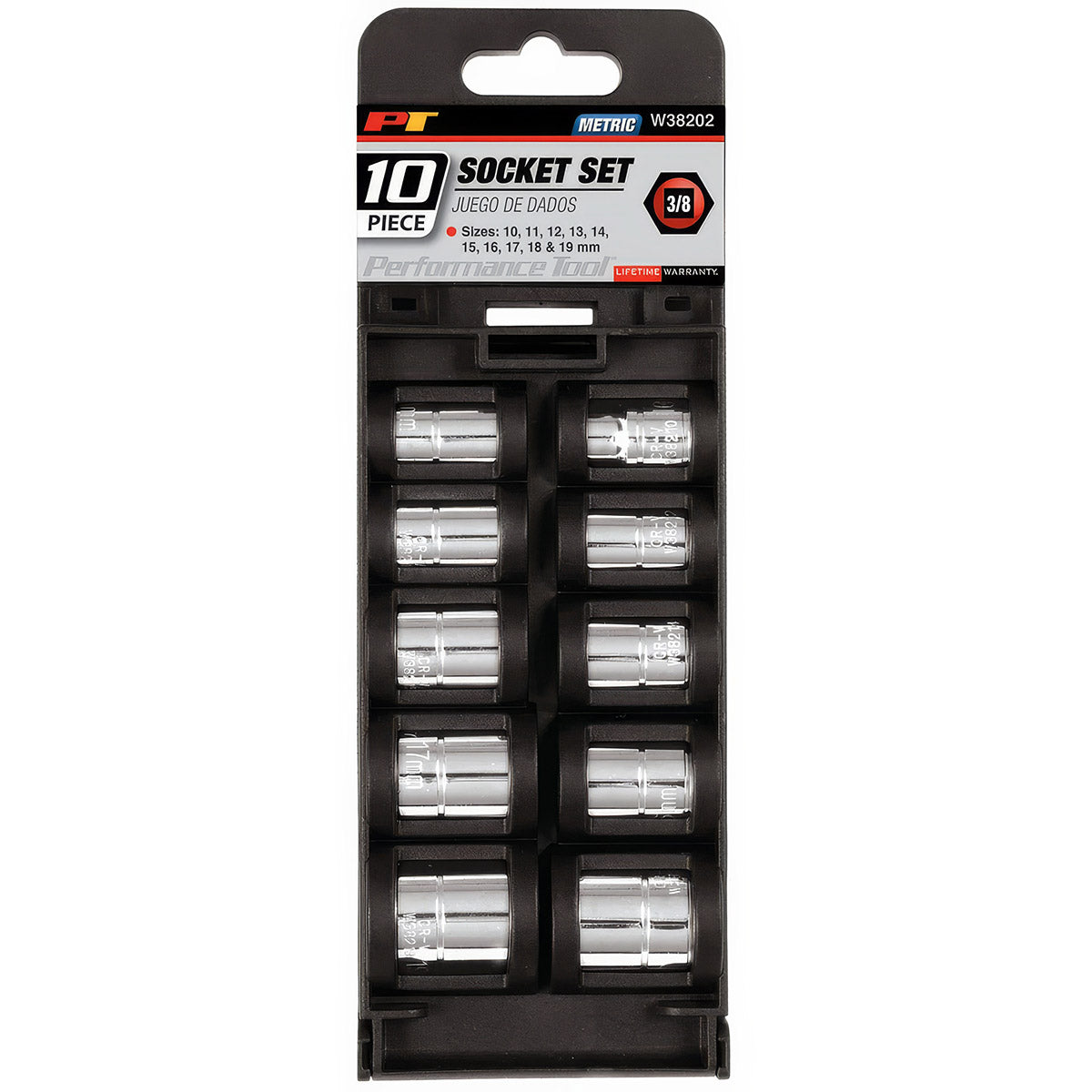 MET SOCKET SET - 10PC DR X 3/8"