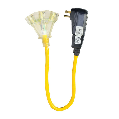 Woods Yellow Jacket Extension Cord w/Ground Fault Circuit Interrupter, 2'