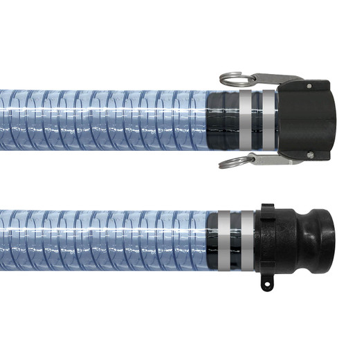 Kuriyama Polyspring K7160 1 1/2 in. Standard Wall PVC Vacuum/Transfer Hose w/ Poly C x E Ends