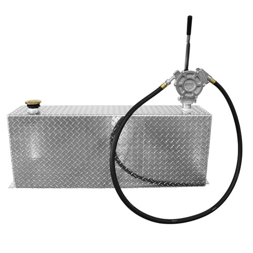 38 Gallon Aluminum Rectangle Fuel Transfer Tank w/ GPI 50 Gallons Per 100 Strokes Pump