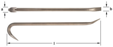 Crow Bar 24" OAL - Non-Sparking, Non-Magnetic W-30