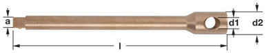 Extension Bar 1/2D 3" OAL - Non-Sparking, Non-Magnetic WE-1/2X3