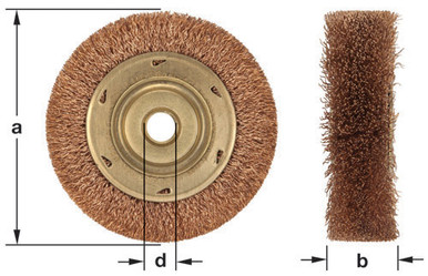 Wheel Brush Crimped Wire 4"Dia - Non-Sparking, Non-Magnetic WB-45A