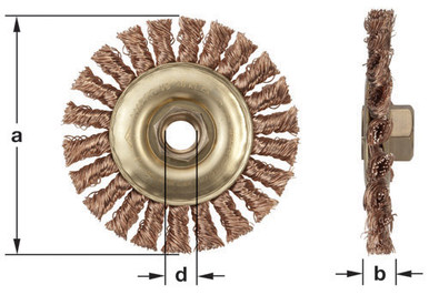 Wheel Brush Knot Wire 4" Dia - Non-Sparking, Non-Magnetic WB-40KT