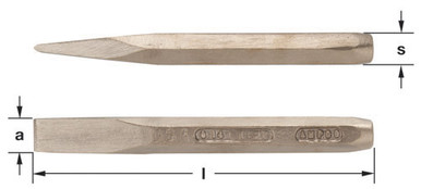 Chisel, Hand 1/4", 5-1/4" OAL - Non-Sparking, Non-Magnetic C-12B