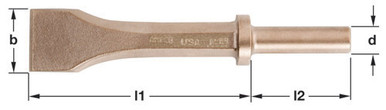 Chisel, Pneumatic 2-1/2,8-5/8"L - Non-Sparking, Non-Magnetic CR-22-ST