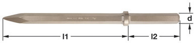 Chisel, Pneumatic Bull Pt 22" L - Non-Sparking, Non-Magnetic C-8A