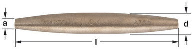 Pin Barrel 13/16Tips 1-5/16"OD - Non-Sparking, Non-Magnetic D-6