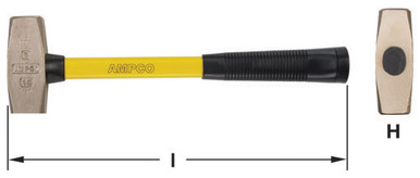 Hammer, Double Face 2Lb 11" OAL - Non-Sparking, Non-Magnetic H-142FG