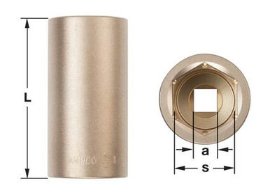 Socket, Deep Well 3/4D 7/8" - Non-Sparking, Non-Magnetic DW-3/4D7/8