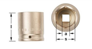 Socket, Impact 3/4D 13/16" - Non-Sparking, Non-Magnetic I-3/4D13/16