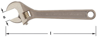Wrench, Adjustable 15" OAL - Non-Sparking, Non-Magnetic W-74