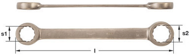 Wrench, Double Box St 1/2x5/8" - Non-Sparking, Non-Magnetic 0868