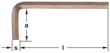 Wrench, Hex Key 5/16" - Non-Sparking, Non-Magnetic WH-5/16