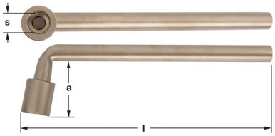 Wrench, Socket, L-Type 36mm - Non-Sparking, Non-Magnetic SL-36