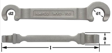 Wrench, Valve Wheel Double 15/16x5/8", 8" OAL,- Non-Sparking, Non-Magnetic WVD-100