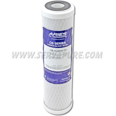 Aries Filter Works CB-10-6310-TO, 10 Micron Coconut Shell Carbon Block Filter