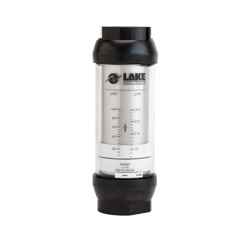 AW-Lake B4A6HD40 3/4 in. - 1 in. Port 1 in. NPTF Basic Inline Liquid Variable Area Flow Meter - Aluminum, 4 to 40 GPM