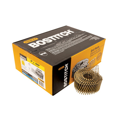 Bostitch Siding Nail,2" X .092", 15 Degree, Ring Shank, Coil, Galvanized (3,600/Pkg) #C6R90BDG