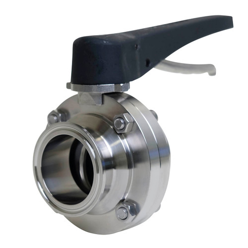 Wayland Ind. 304 SS 2 in. Tri-Clamp Butterfly Valve w/12 Position Plastic Trigger Handle