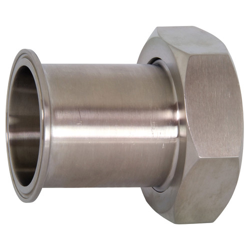 Dixon Sanitary 17MP-14 Clamp x Plain Bevel Seat Adapters with Hex Nut 304 SS