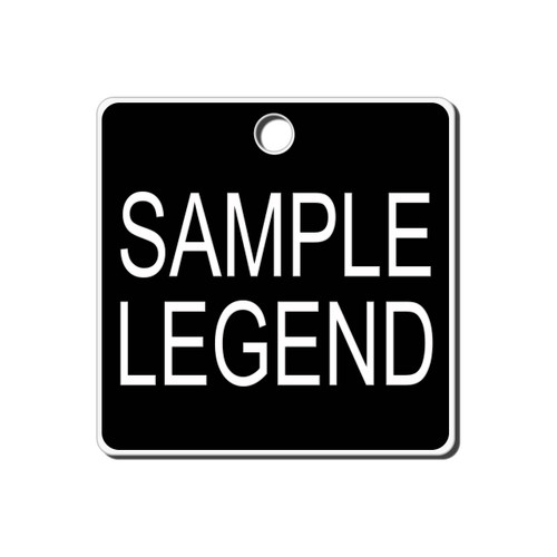 Marking Services 1 1/2 in. Square Plastic Valve Tags w/Top Hole Mount, One Off Legend: System & Number